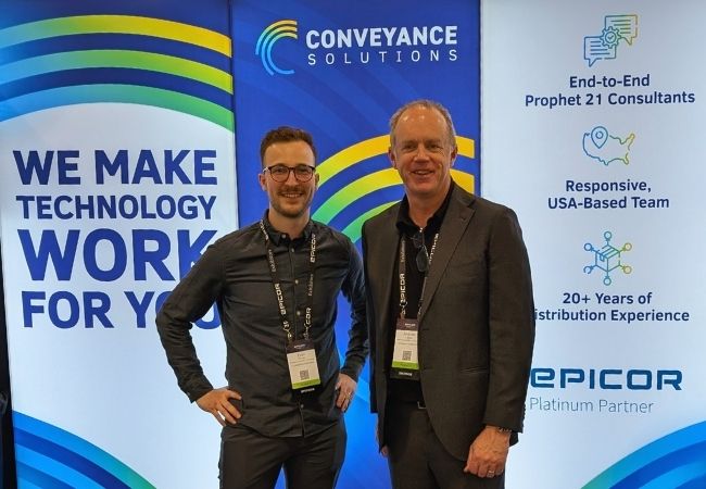 Conveyance Solutions Founders Andrew Taylor and Evan Foster at Epicor Insights Conference 2025